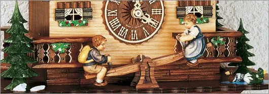 13" Musical Children on Teeter Totter Eight Day German Cuckoo Clock