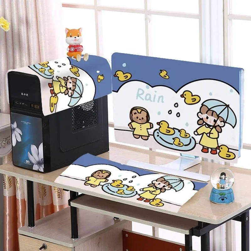 22” Desktop Computer LCD Monitor Dust-Proof Cover | Cloth Material | Grey Deer