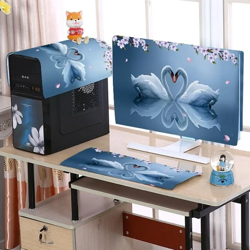 22” Desktop Computer LCD Monitor Dust-Proof Cover | Cloth Material | Grey Deer