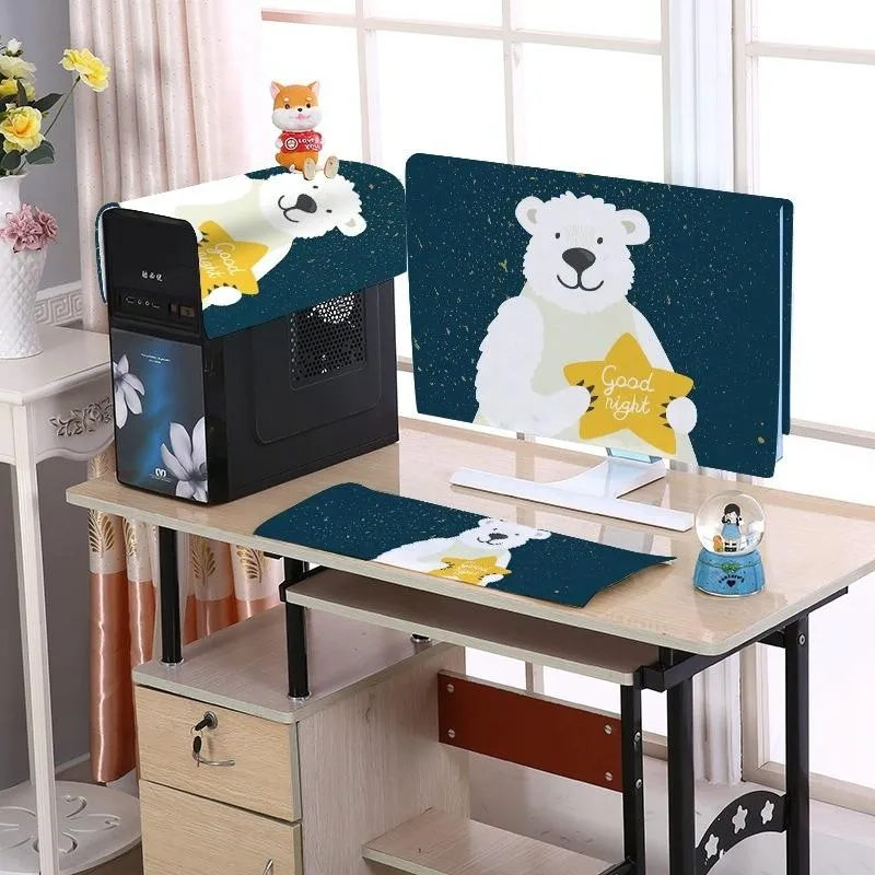 22” Desktop Computer LCD Monitor Dust-Proof Cover | Cloth Material | Grey Deer