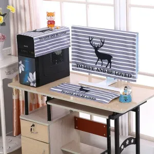 22” Desktop Computer LCD Monitor Dust-Proof Cover | Cloth Material | Grey Deer