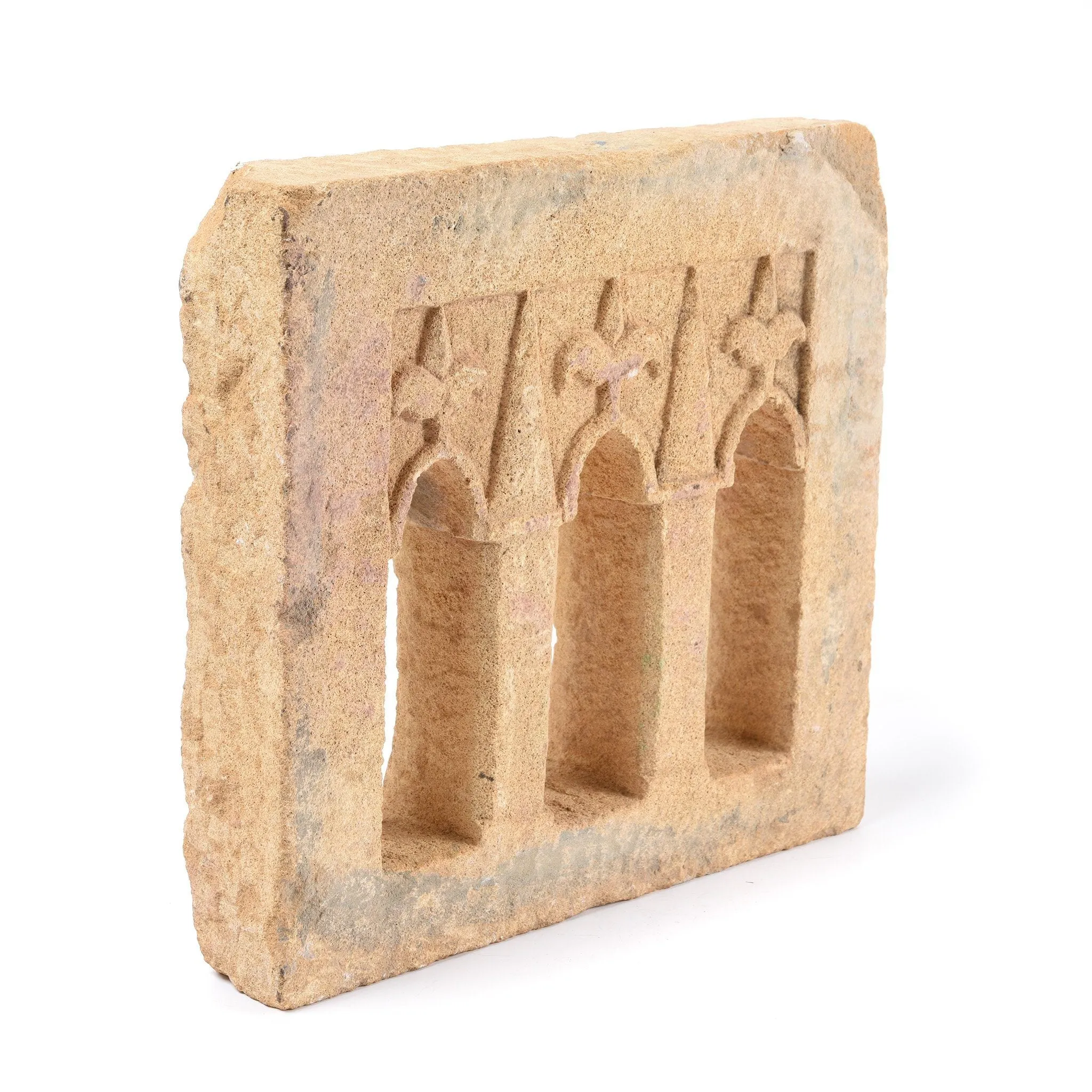 3 Way Stone Lamp Niche From Jaisalmer- 19thC
