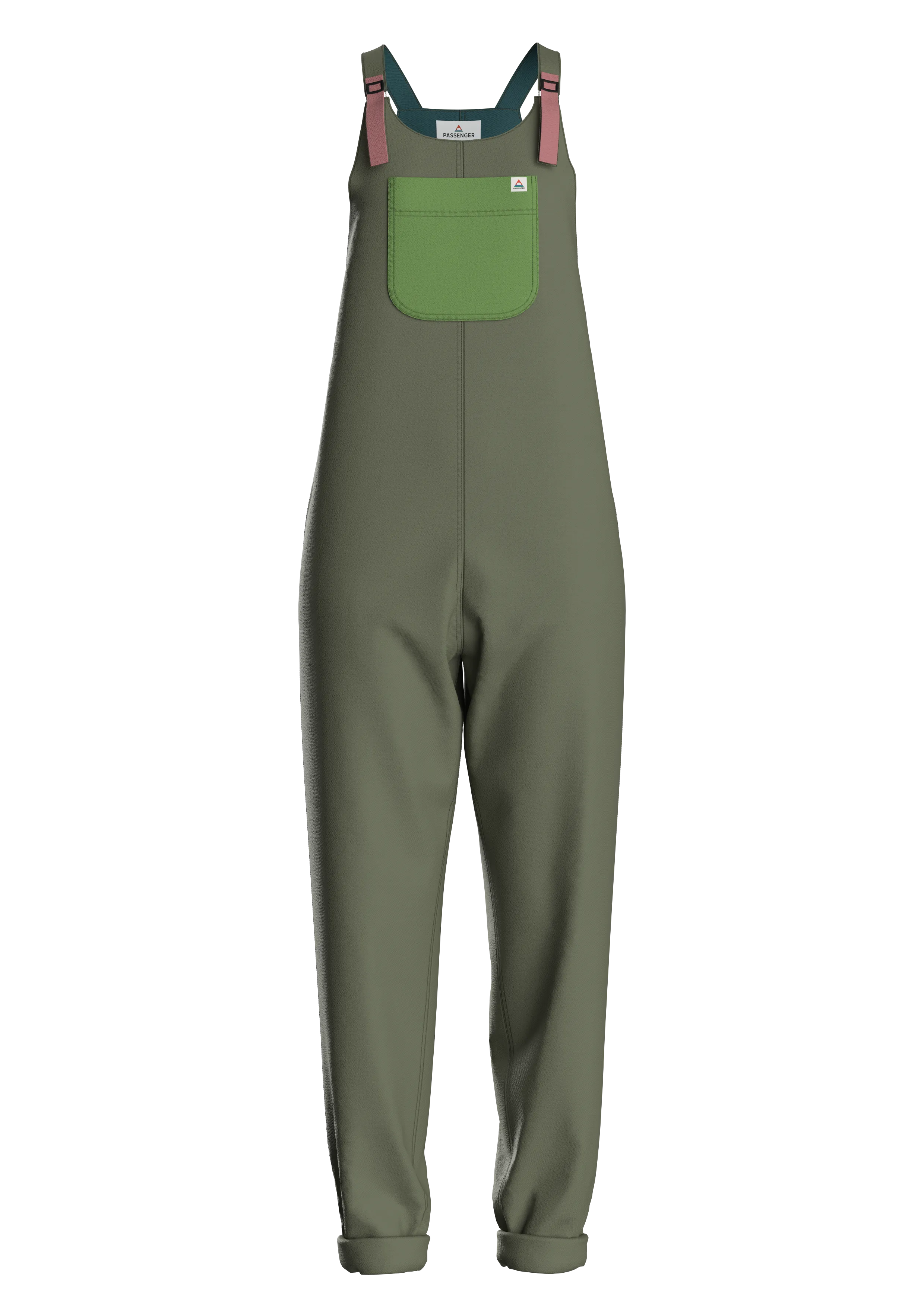 Ace Recycled Polar Fleece Dungarees - Dusty Olive
