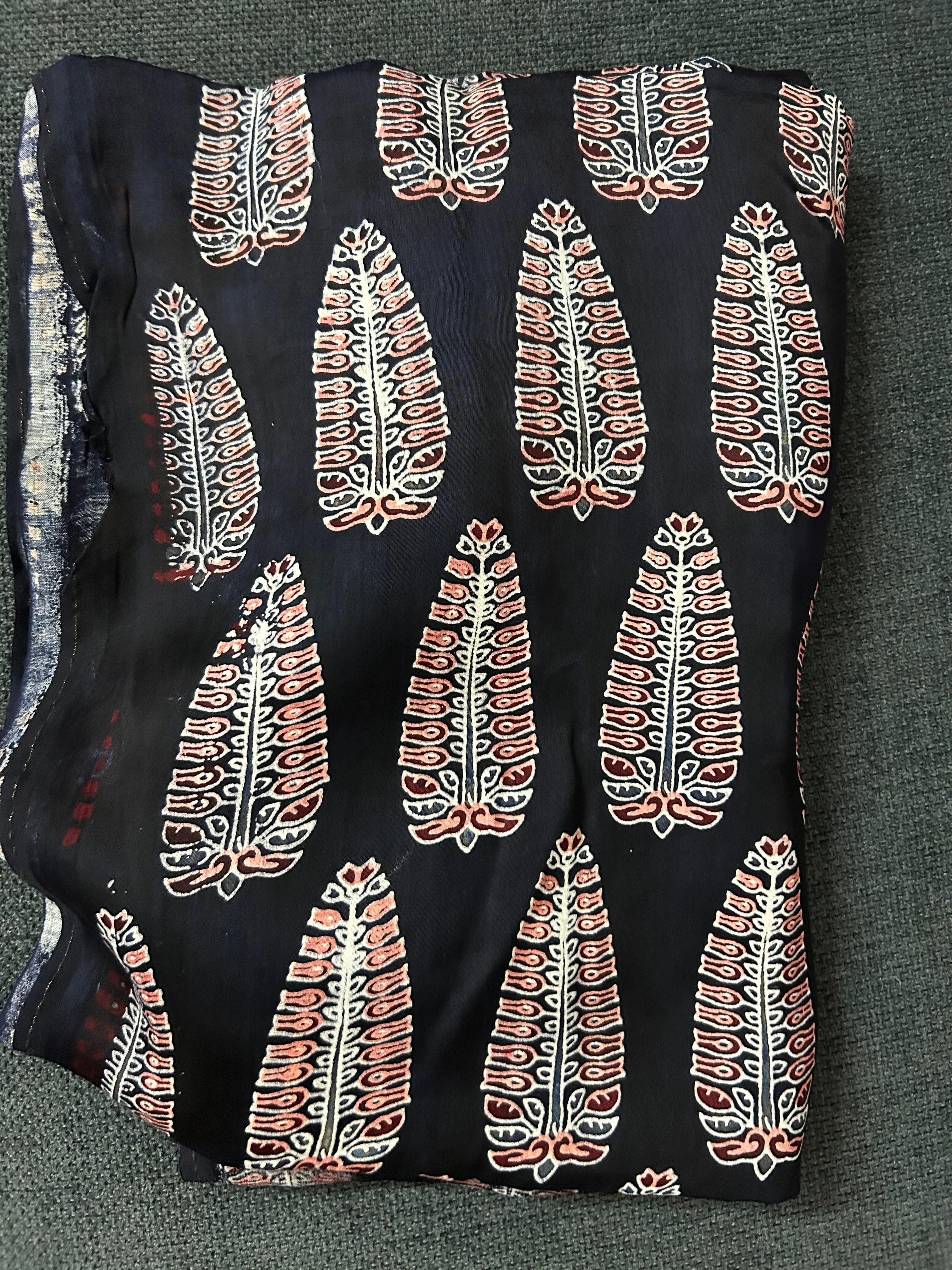 Ajrakh Modal Silk Top Material p