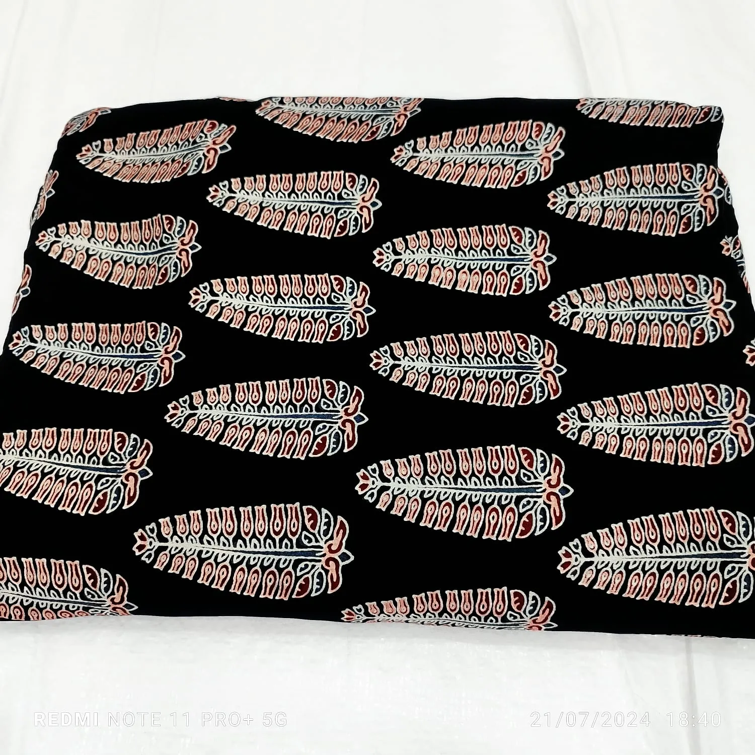 Ajrakh Modal Silk Top Material p