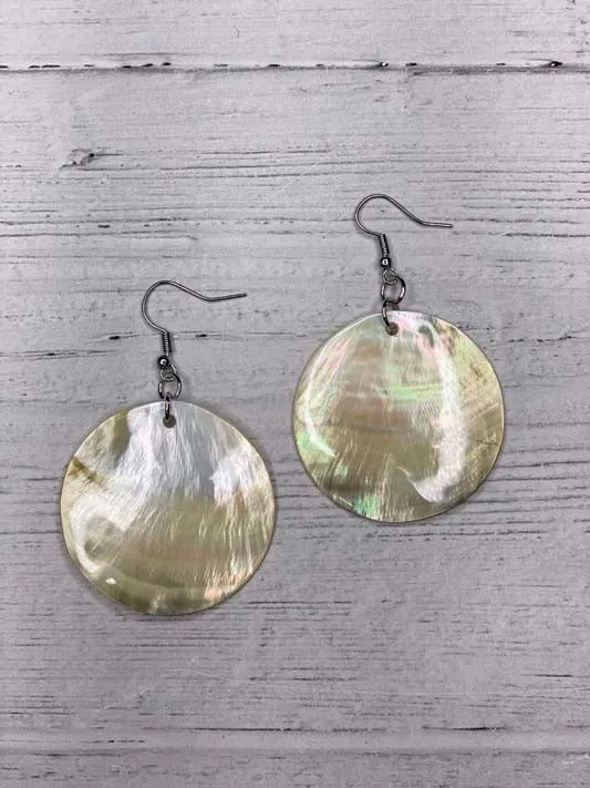 Alisha D Big Round Shell Earrings