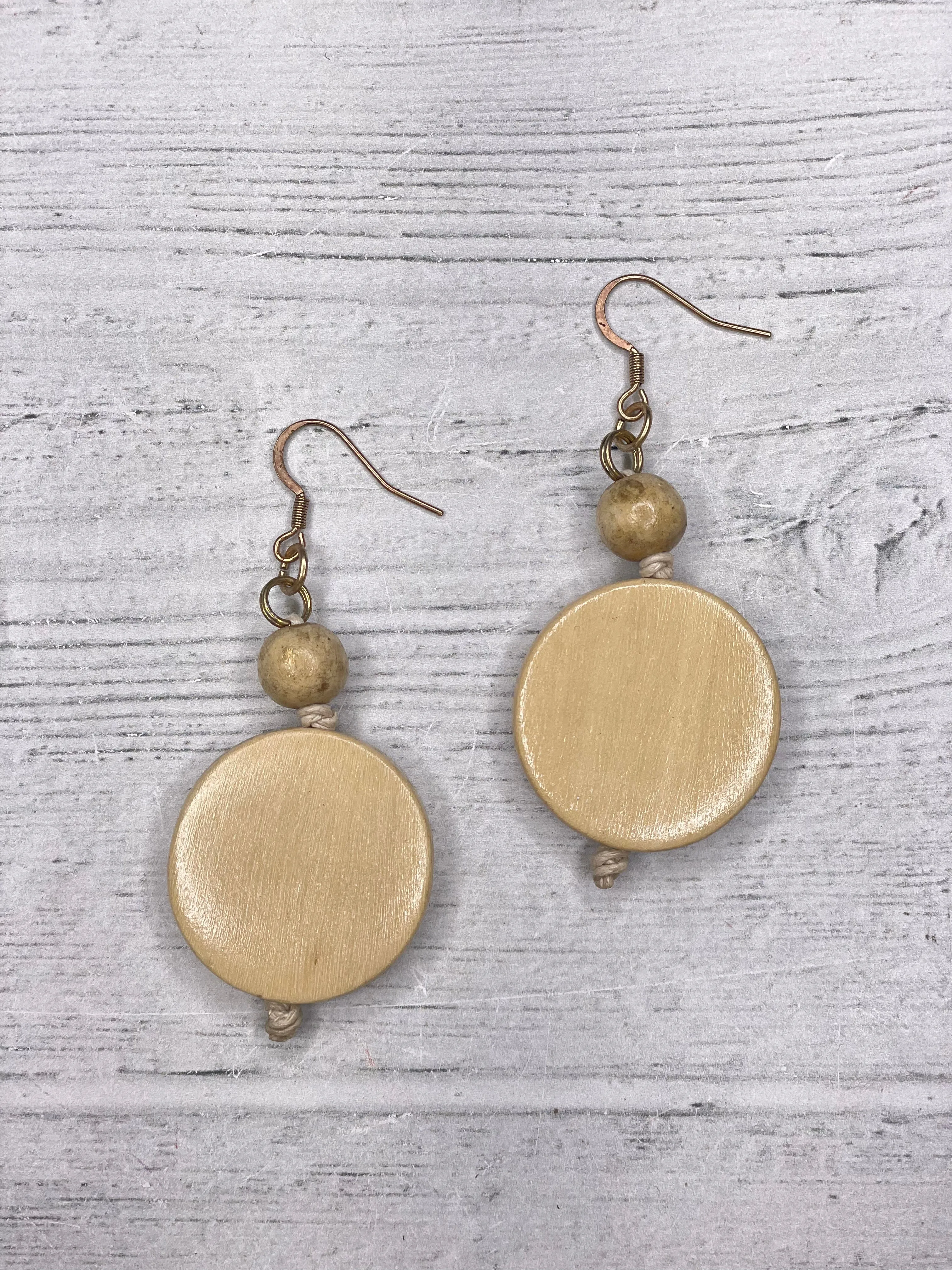 Alisha D Neutral Wood Bead Earrings