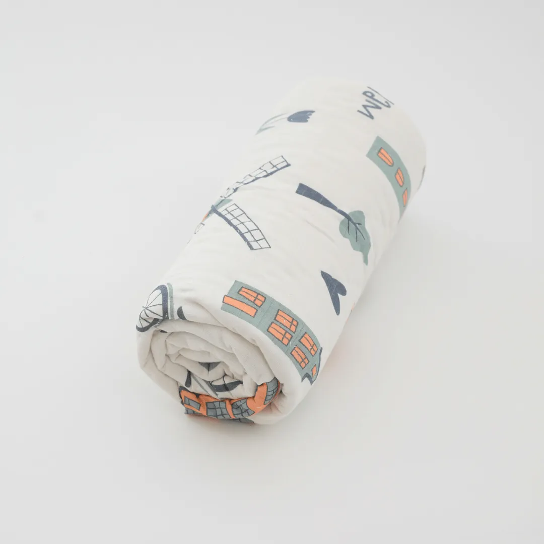 Amsterdam Snuggle Handcrafted Muslin Baby Quilt