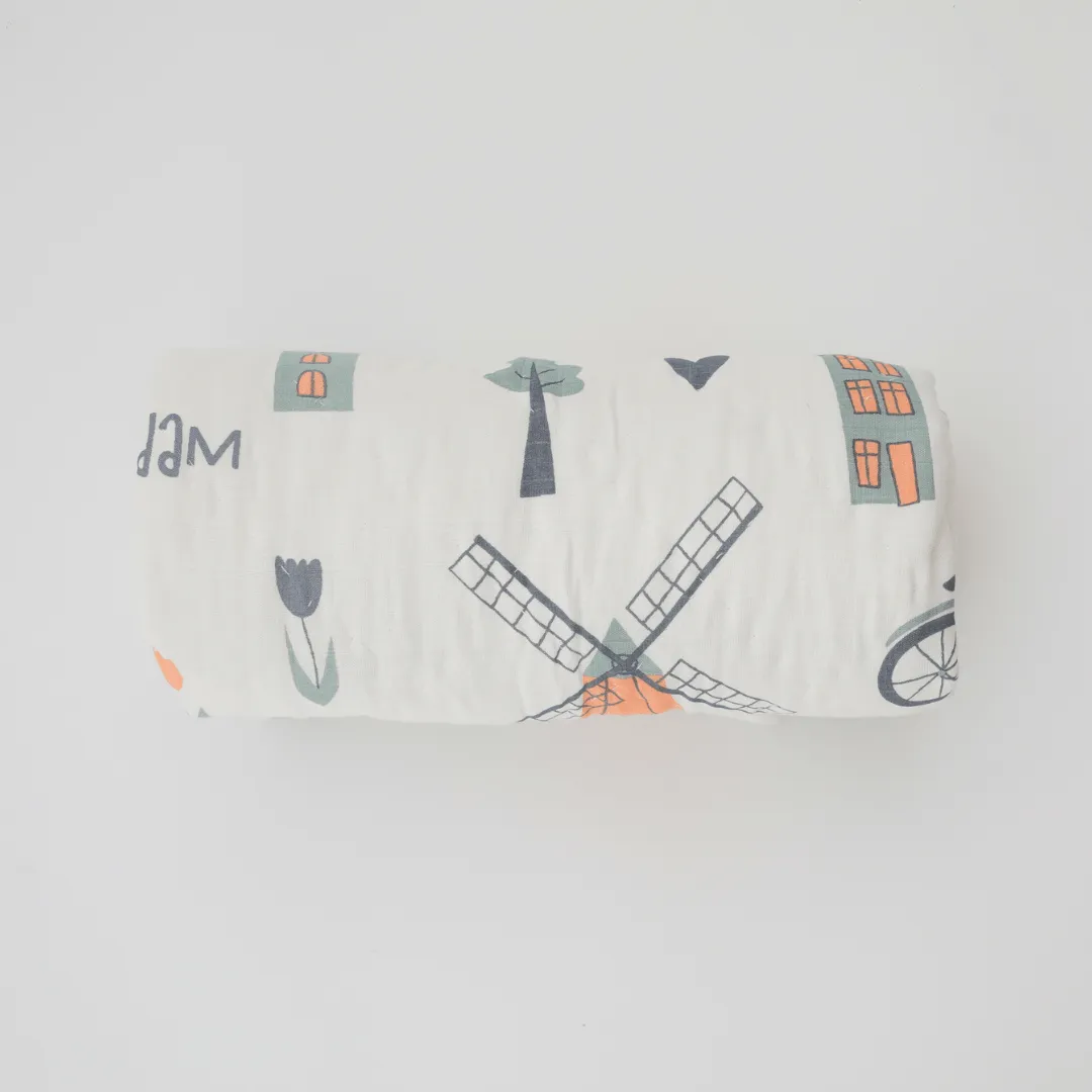 Amsterdam Snuggle Handcrafted Muslin Baby Quilt