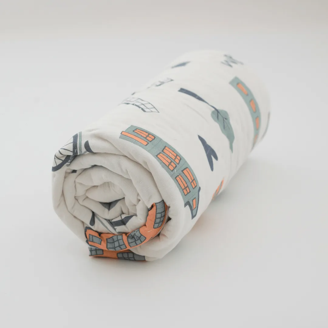 Amsterdam Snuggle Handcrafted Muslin Baby Quilt