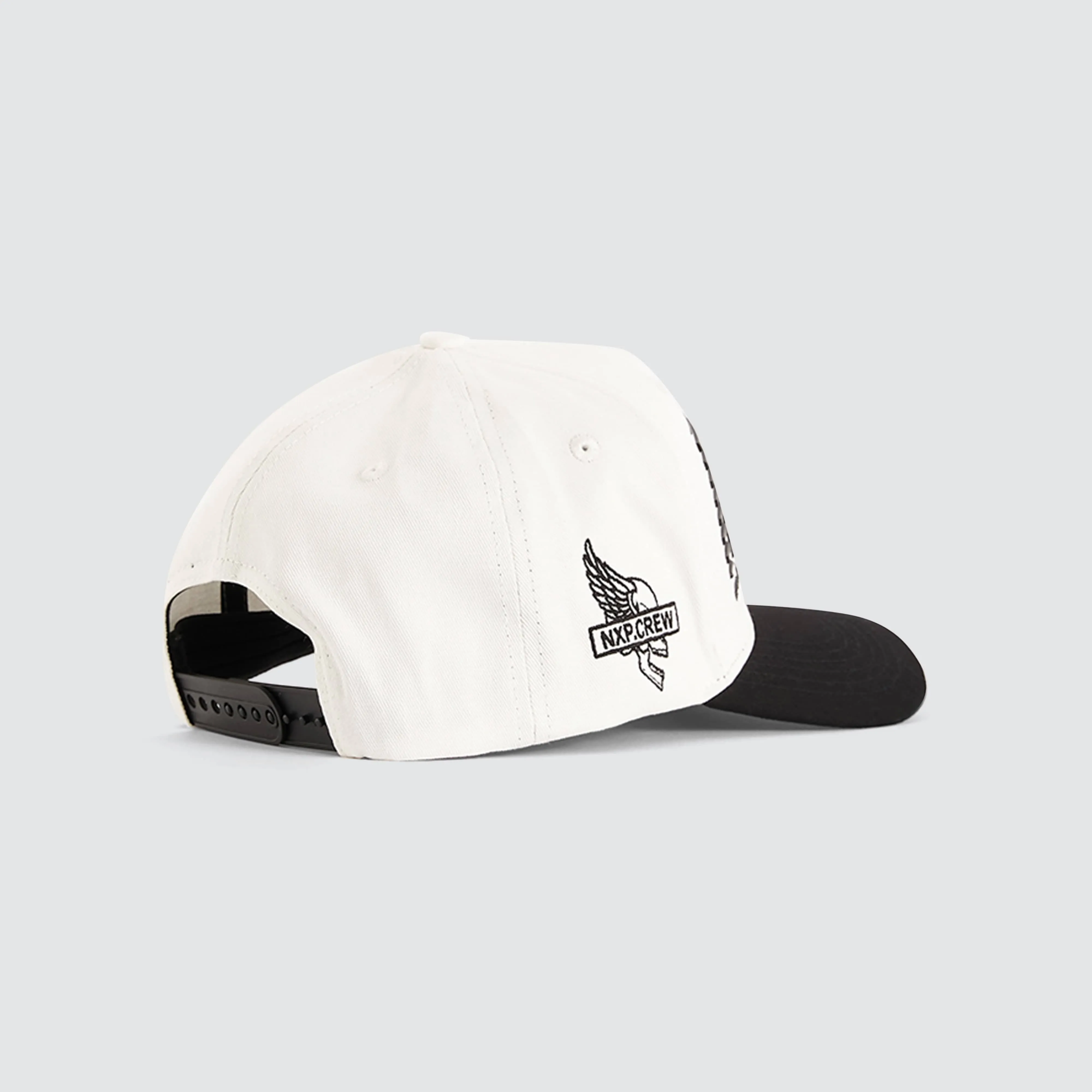 Arcade 5 Panel Curved Peak Cap Natural White
