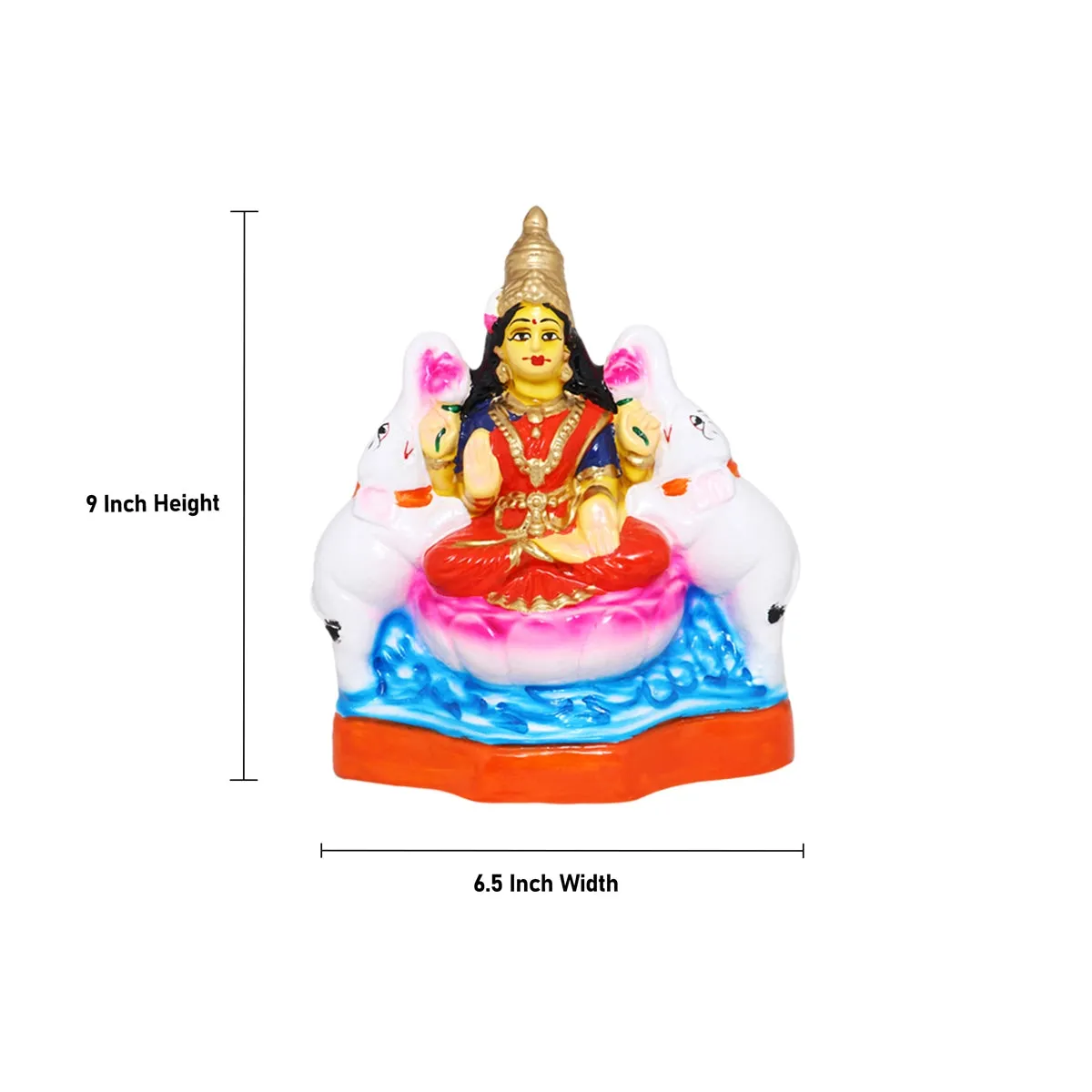 Ashta Lakshmi Paper Mache Golu Bommai Set - 9 x 6.5 Inches | Giri Golu Doll/ Navaratri Golu Bomma/Gombe/Bommai