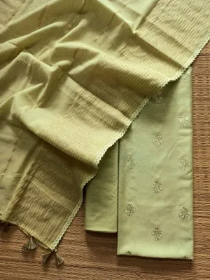 Banarasi Chanderi Silk Embroidered Dress Material