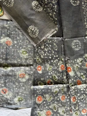 Batik Tussar Silk Cotton Dress Material