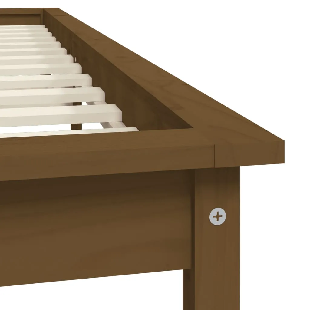 Bed Frame Honey Brown 135x190 cm Solid Wood Pine 4FT6 Double