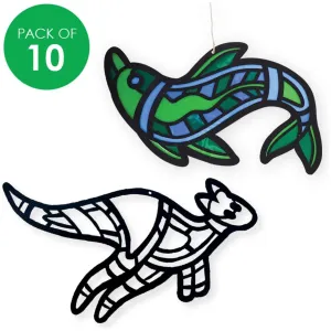 Cardboard Stained Glass Frames - Indigenous Designs - Pack of 10
