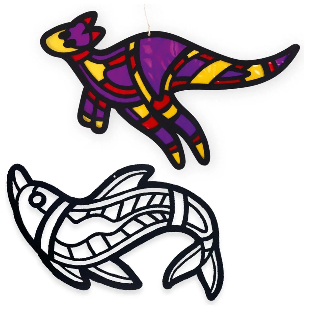 Cardboard Stained Glass Frames - Indigenous Designs - Pack of 10
