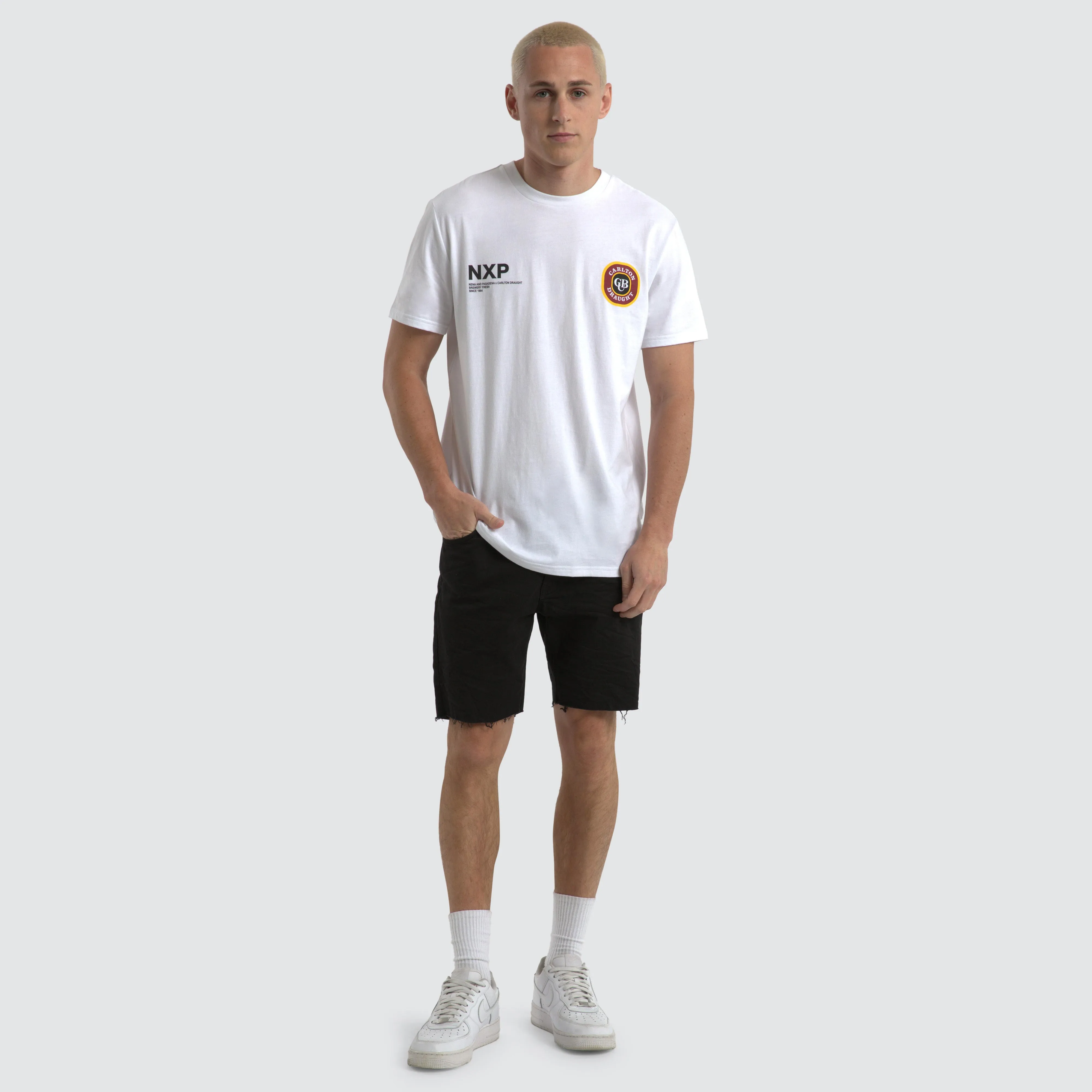 Carlton Draught Bramling Cape Back Tee White/Maroon