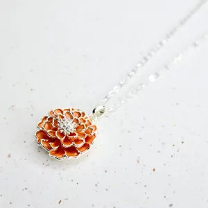 Chawton Marigold Handcrafted Necklace in Silver
