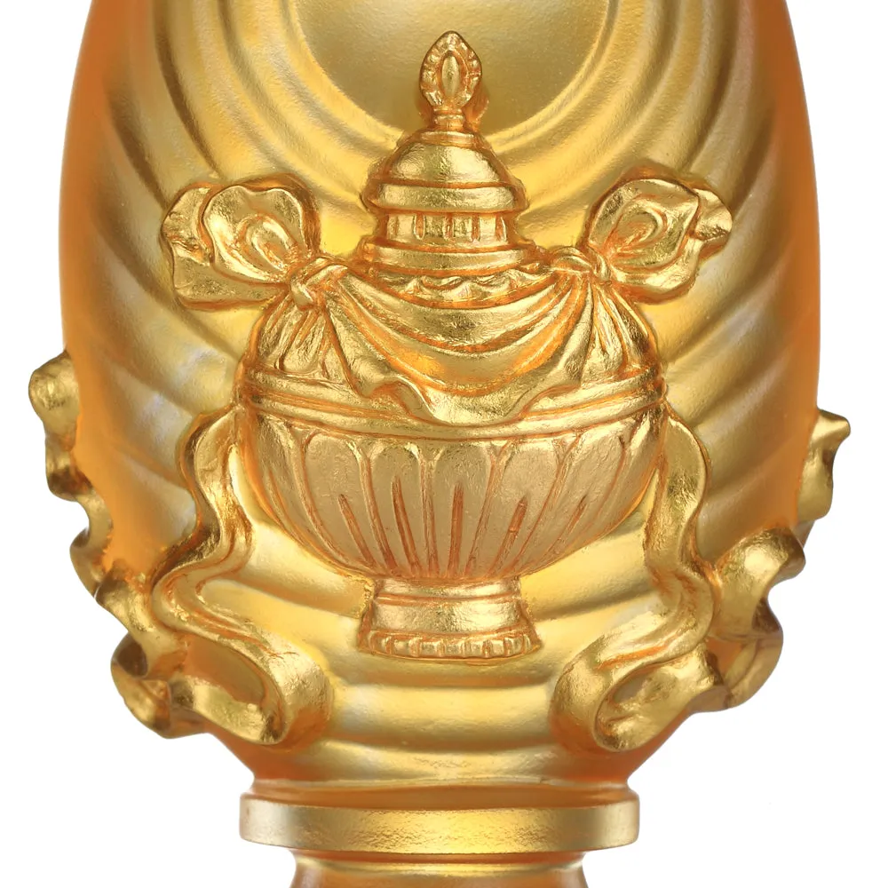 Crystal Feng Shui, Good Fortune & Wealth, Eight Auspicious Offerings, Implement Auspiciousness, The Rest Will Follow (Set of 8, 24K Gilded)