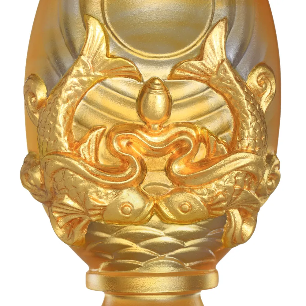 Crystal Feng Shui, Good Fortune & Wealth, Eight Auspicious Offerings, Implement Auspiciousness, The Rest Will Follow (Set of 8, 24K Gilded)
