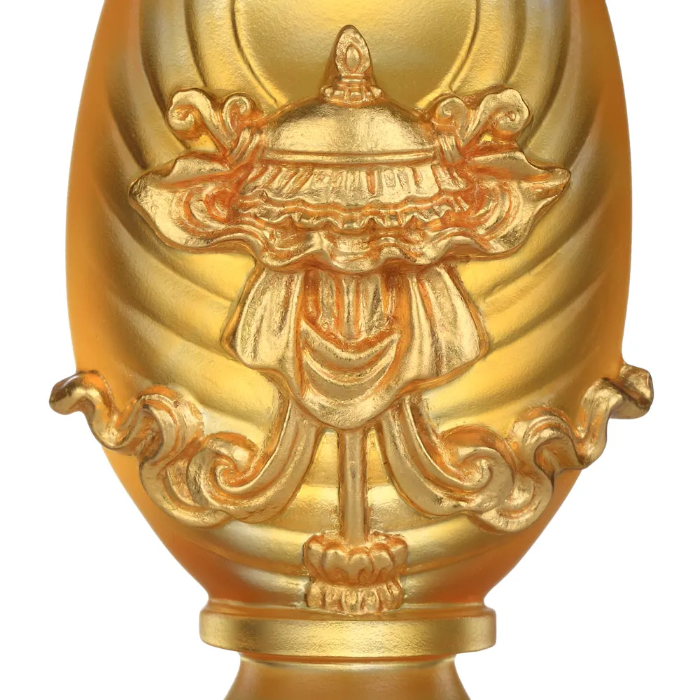 Crystal Feng Shui, Good Fortune & Wealth, Eight Auspicious Offerings, Implement Auspiciousness, The Rest Will Follow (Set of 8, 24K Gilded)
