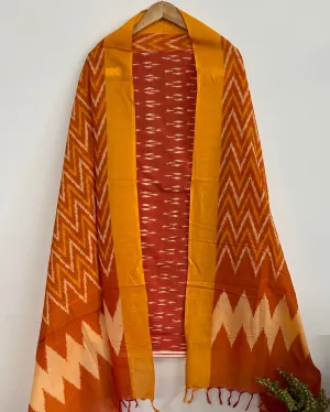 Double Ikat Mercerized Cotton Dress Material