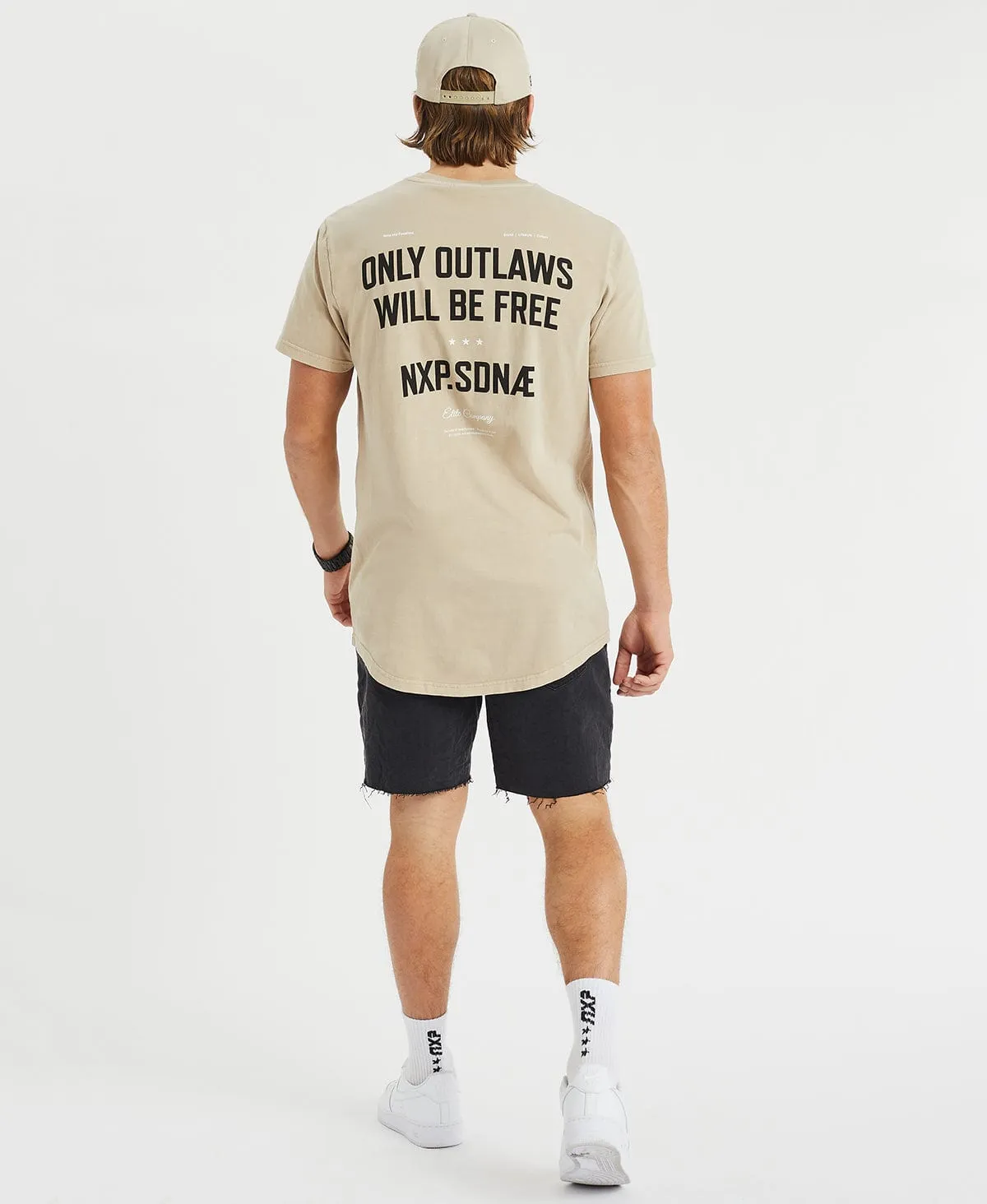 Express Cape Back Tee Pigment Feather Grey