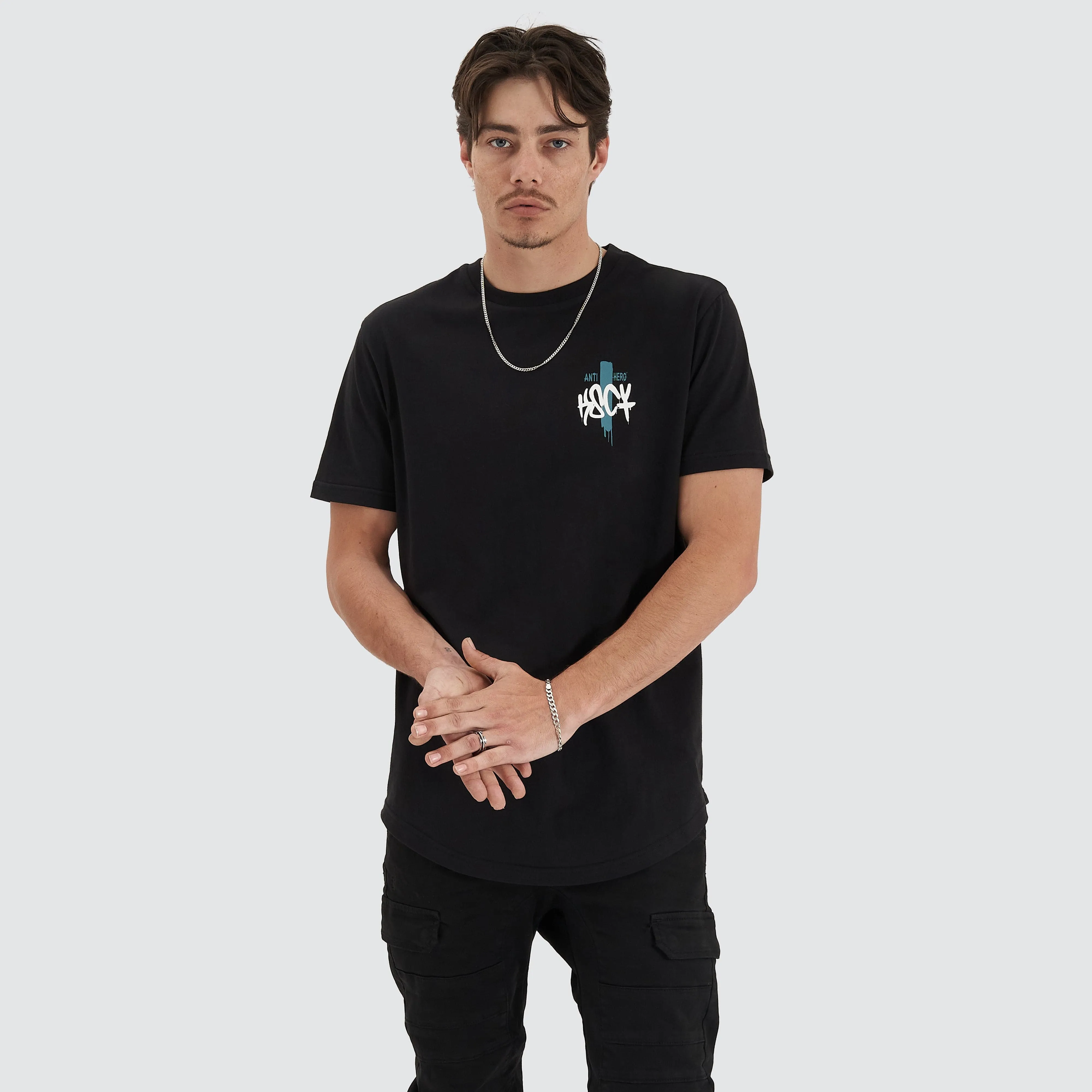 Faded Echo Dual Curved Tee Jet Black