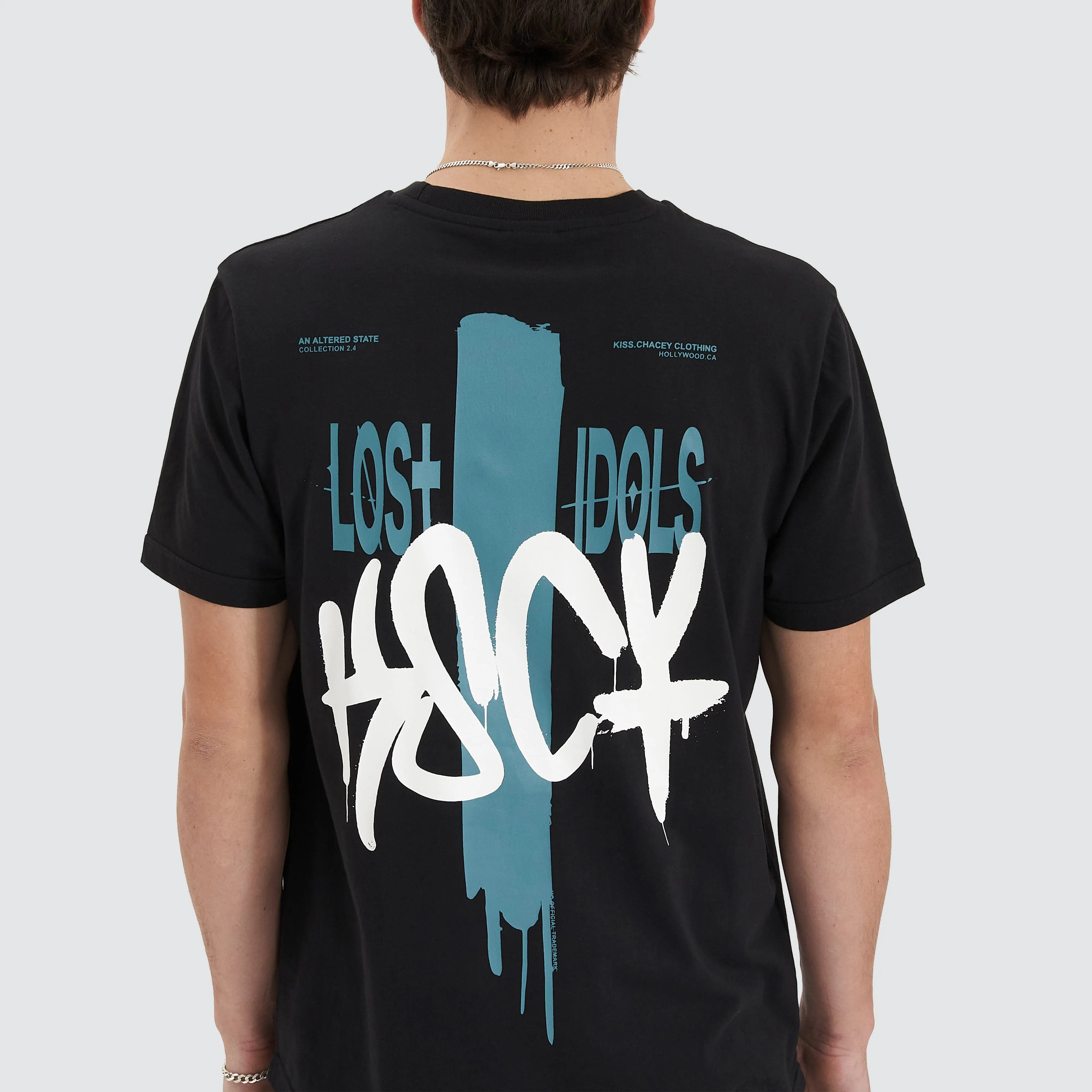 Faded Echo Dual Curved Tee Jet Black