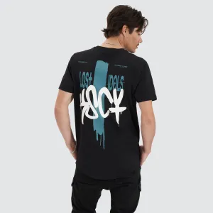 Faded Echo Dual Curved Tee Jet Black