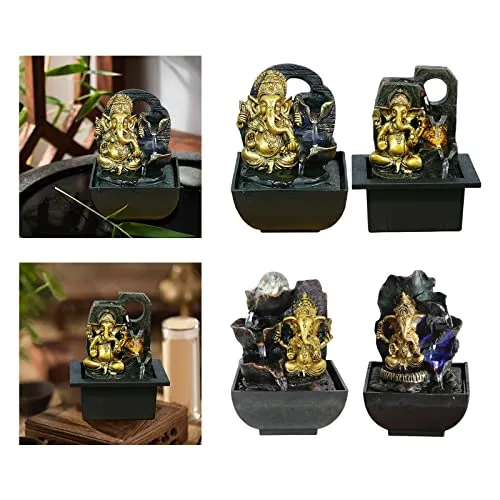 FASHIONMYDAY Ganesha Statues Indoor Tabletop Fountain Collectibles Decorative Gift 14cmx13.5cmx18cm Home and Garden | Home Decor | Figurines| Figurine