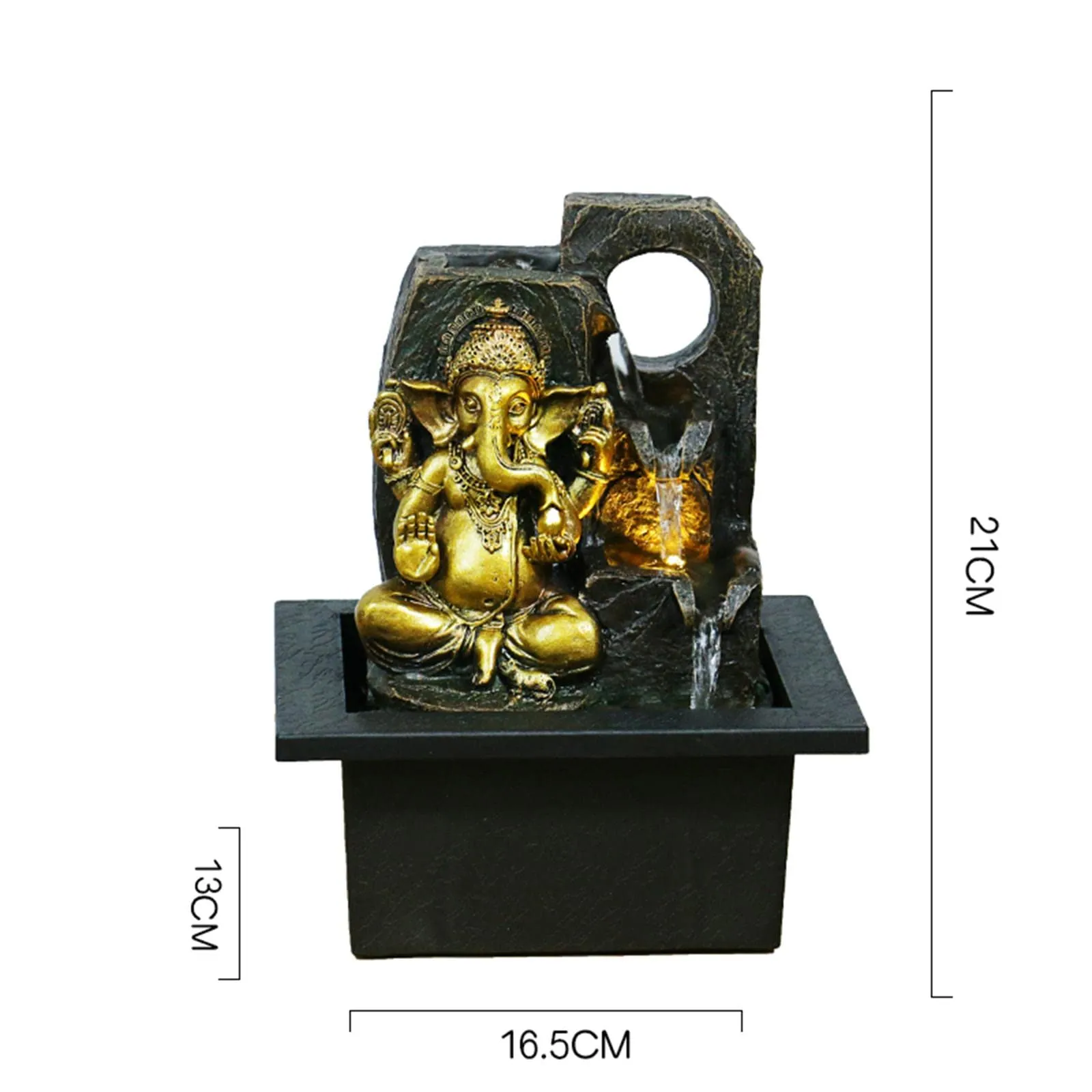 FASHIONMYDAY Ganesha Statues Indoor Tabletop Fountain Collectibles Decorative Gift 16.5cmx13cmx21cm Home and Garden | Home Decor | Figurines| Figurine