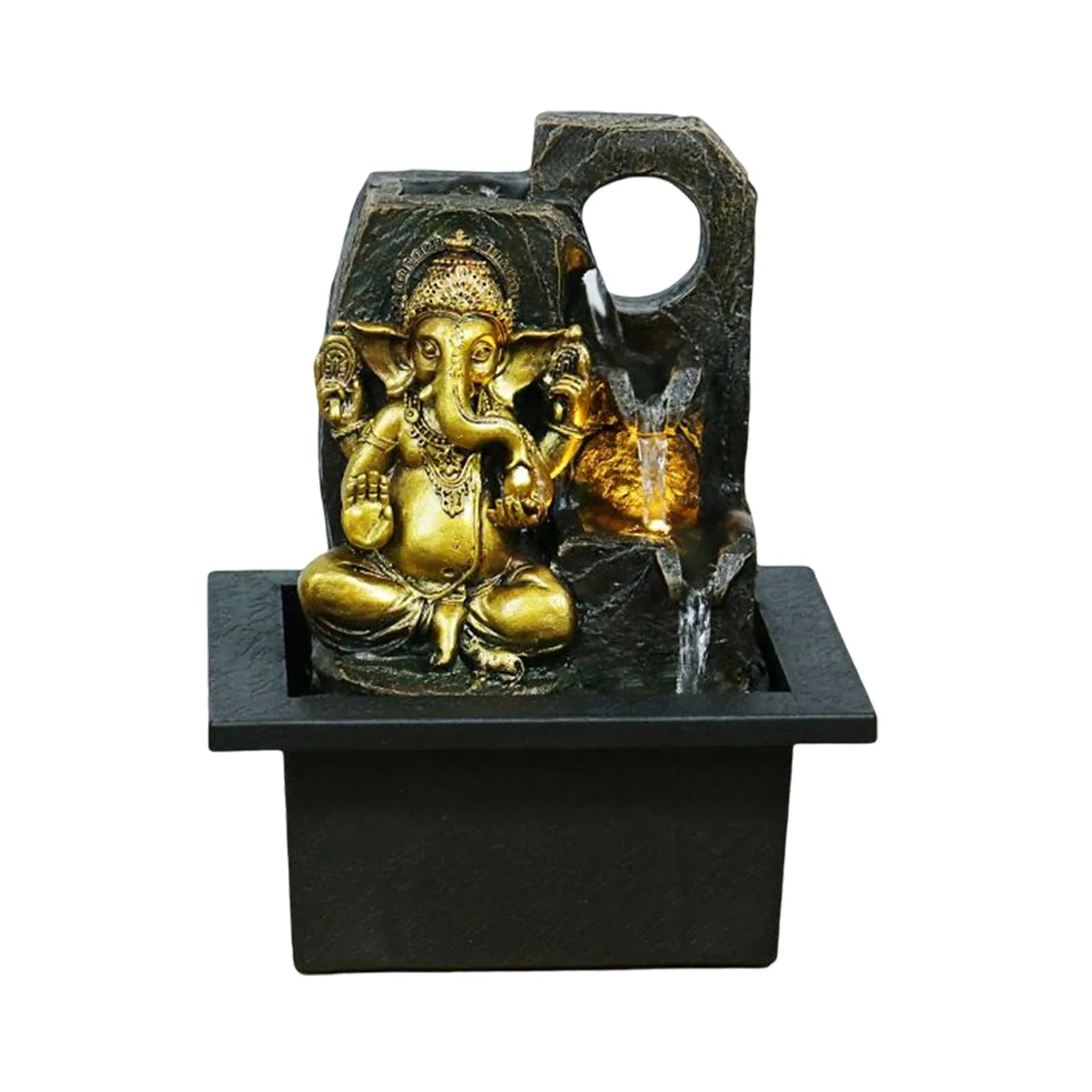 FASHIONMYDAY Ganesha Statues Indoor Tabletop Fountain Collectibles Decorative Gift 16.5cmx13cmx21cm Home and Garden | Home Decor | Figurines| Figurine
