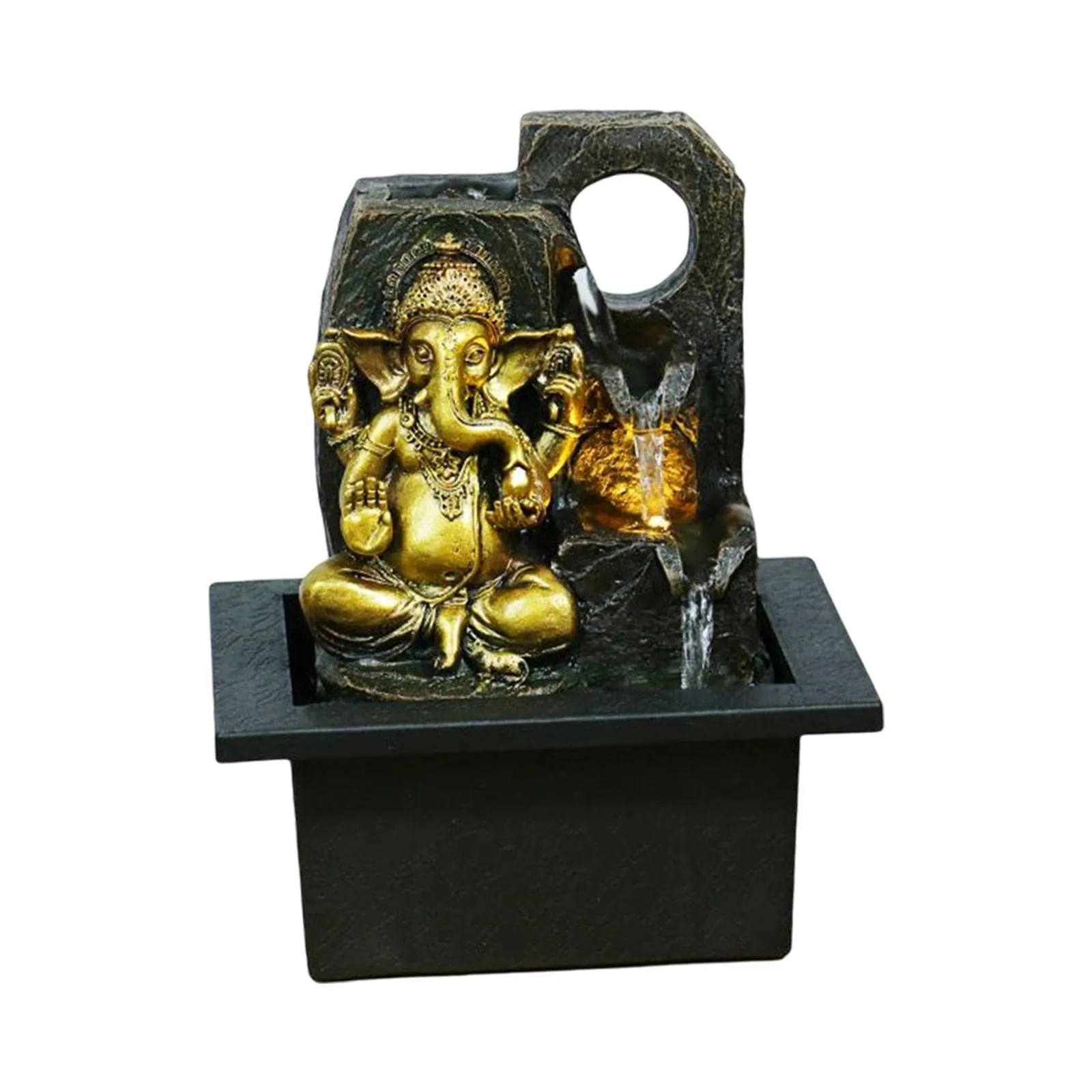 FASHIONMYDAY Ganesha Statues Indoor Tabletop Fountain Collectibles Decorative Gift 16.5cmx13cmx21cm Home and Garden | Home Decor | Figurines| Figurine