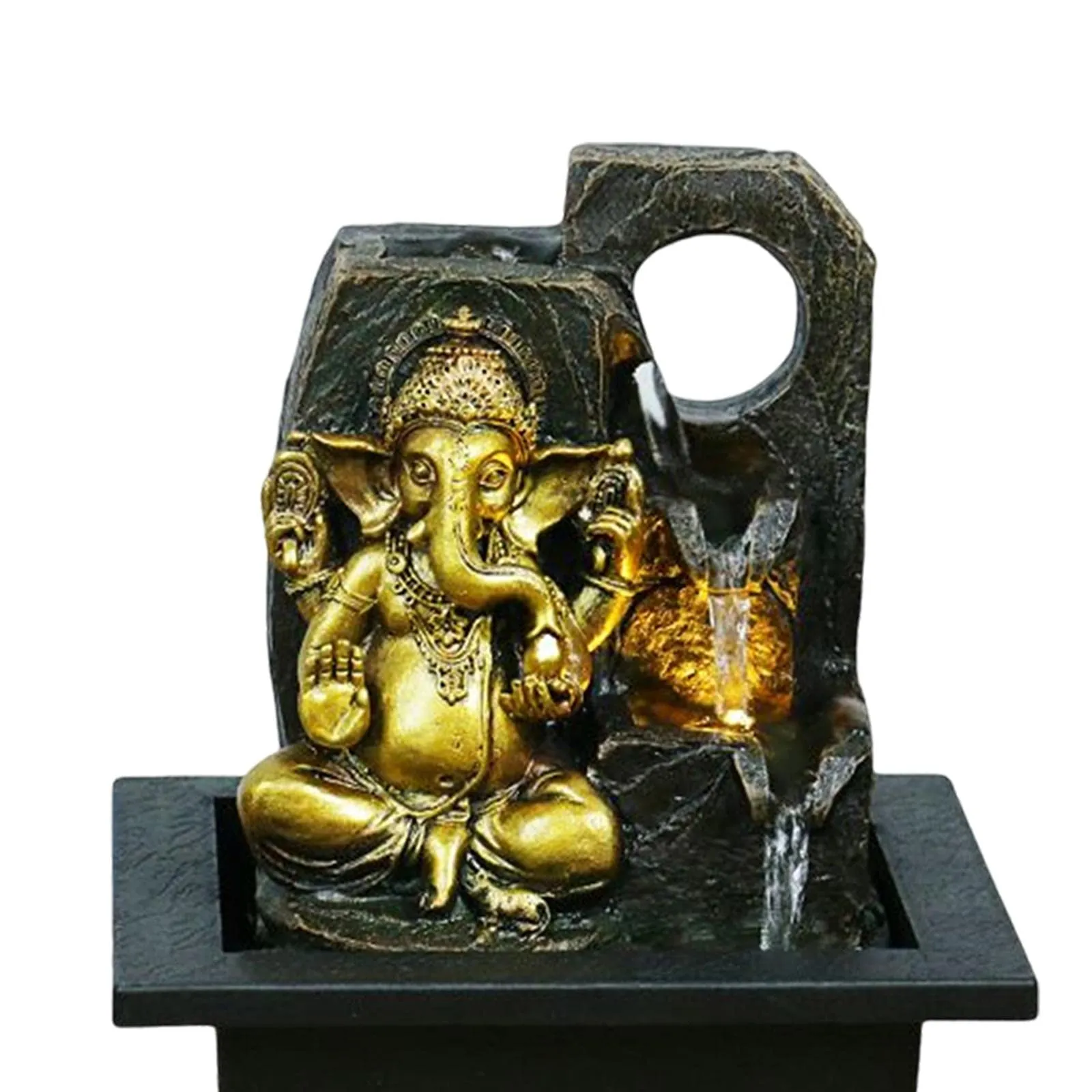 FASHIONMYDAY Ganesha Statues Indoor Tabletop Fountain Collectibles Decorative Gift 16.5cmx13cmx21cm Home and Garden | Home Decor | Figurines| Figurine