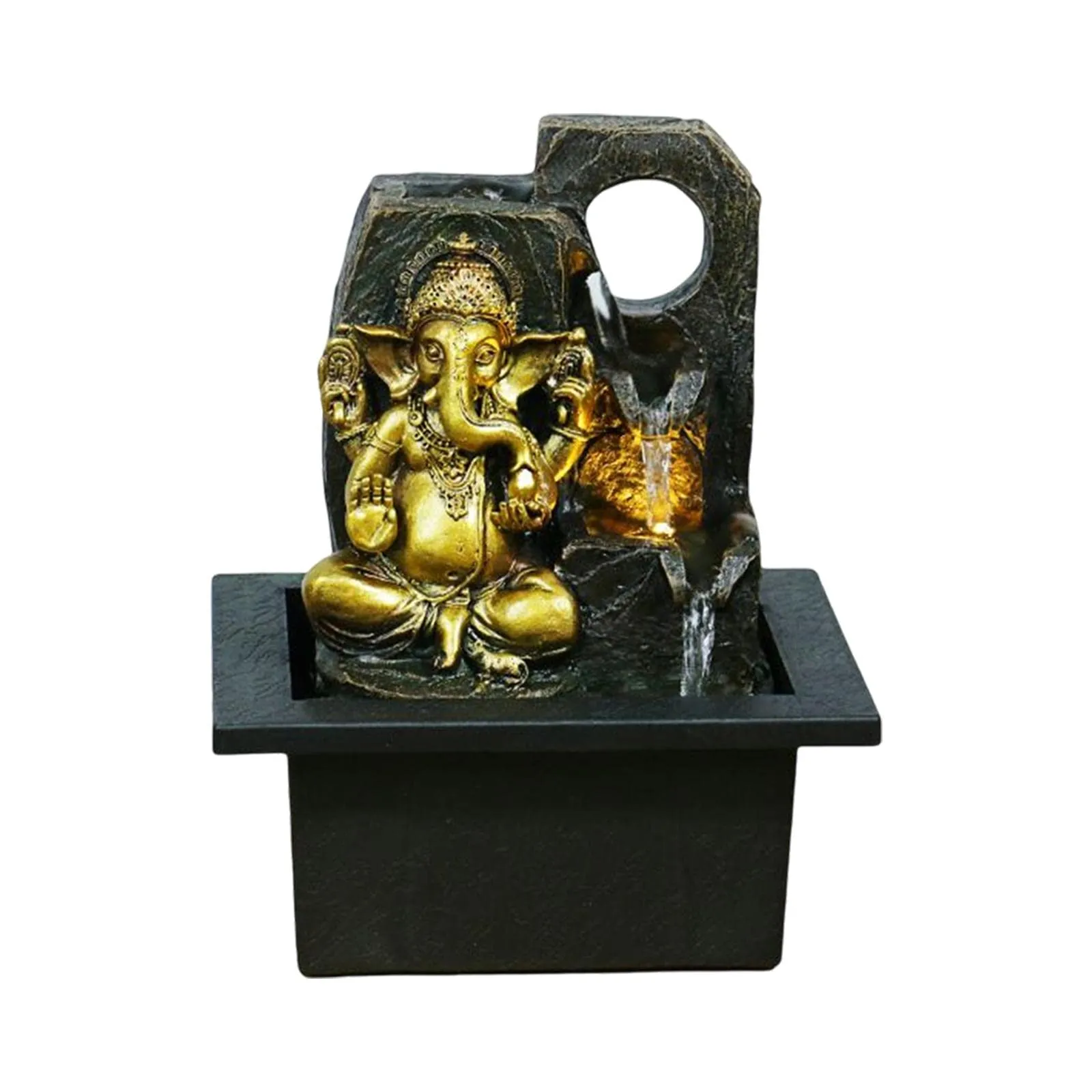FASHIONMYDAY Ganesha Statues Indoor Tabletop Fountain Collectibles Decorative Gift 16.5cmx13cmx21cm Home and Garden | Home Decor | Figurines| Figurine