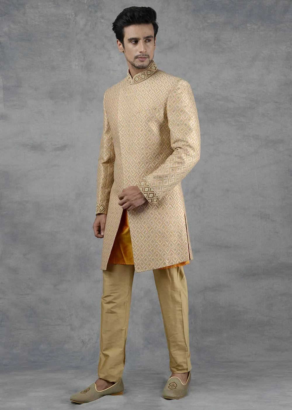 Golden Sherwani | Siddhesh Chauhan
