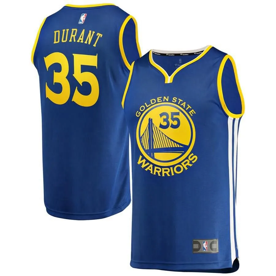 Golden State Warriors Kevin Durant Fanatics Branded Replica Fast Break Icon Jersey Kids - Blue | Ireland N1566N7