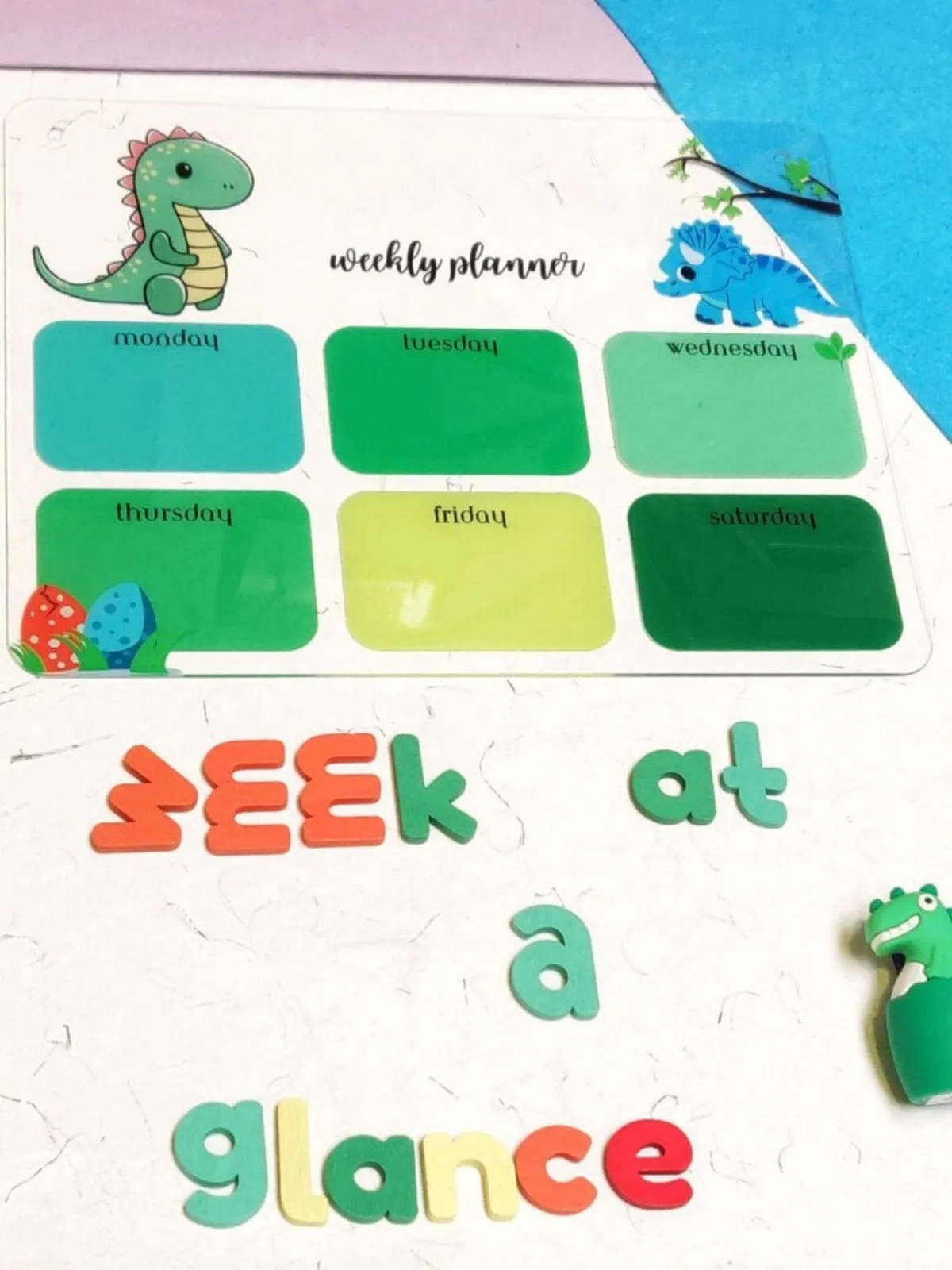 Handcrafted Acrylic Weekly Planner For Kids