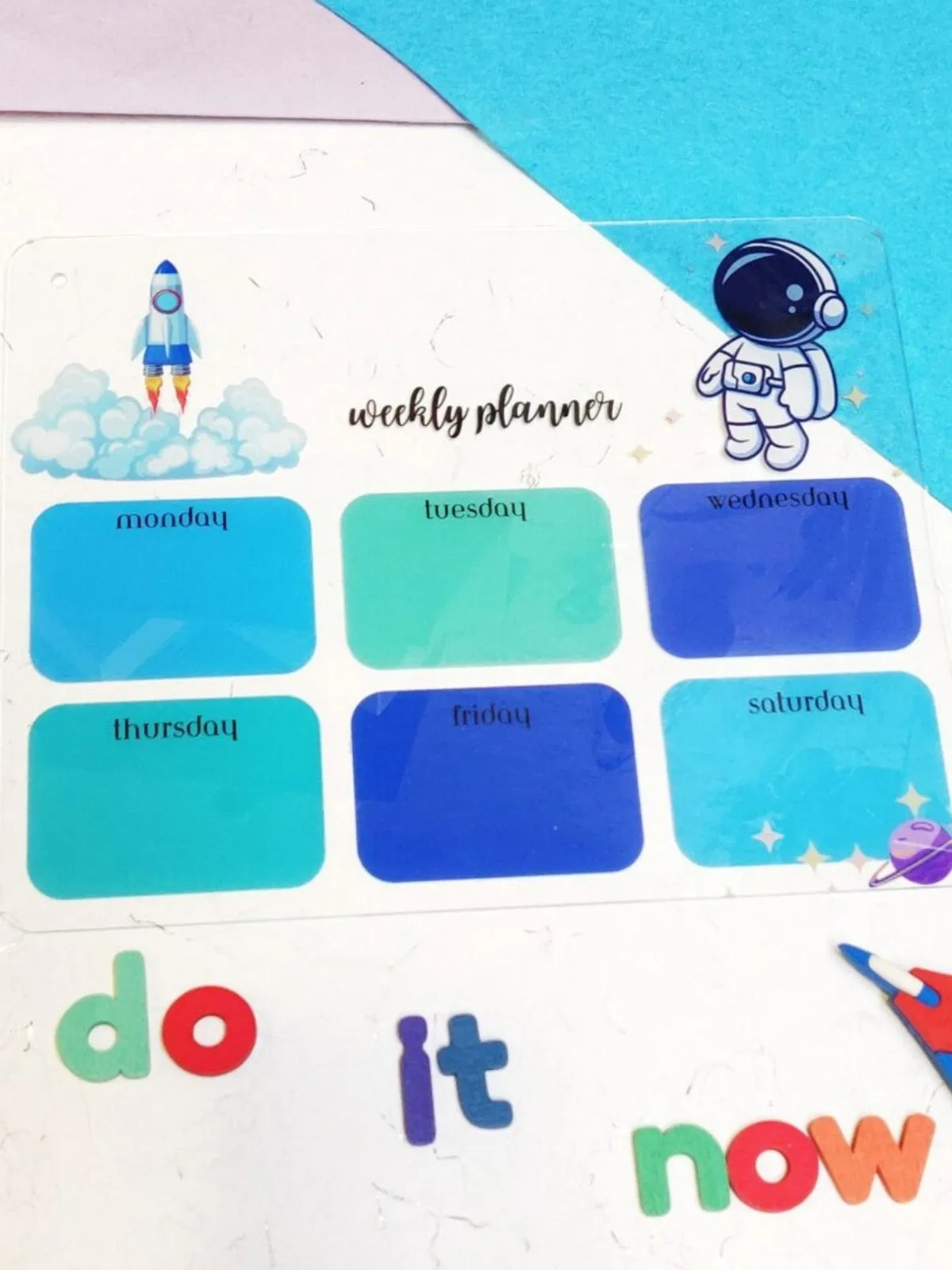 Handcrafted Acrylic Weekly Planner For Kids
