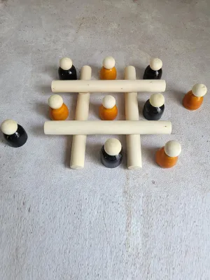 Handcrafted Wooden Tic Tac Toe Set