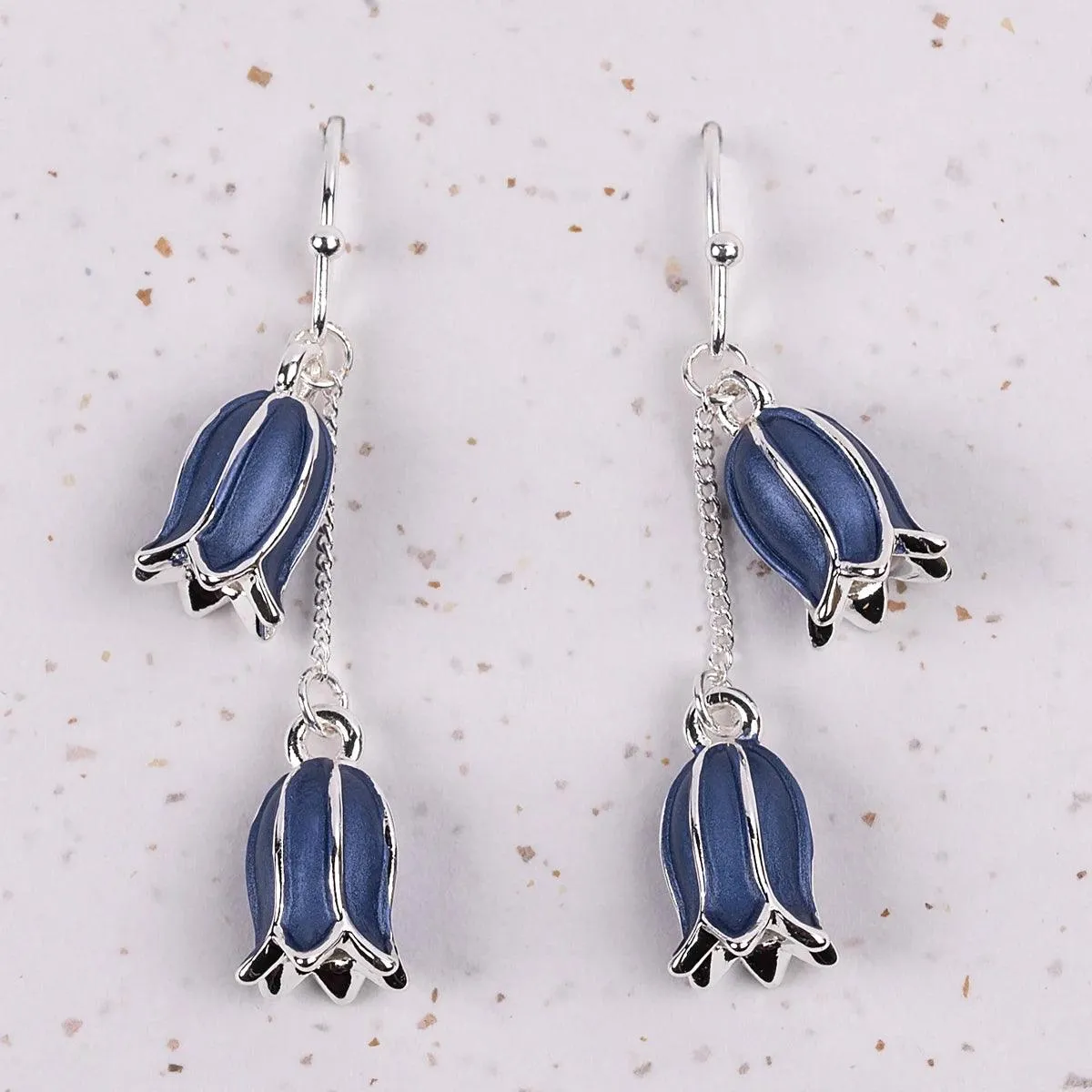 Hartfield Handcrafted Bluebell Earrings in Silver