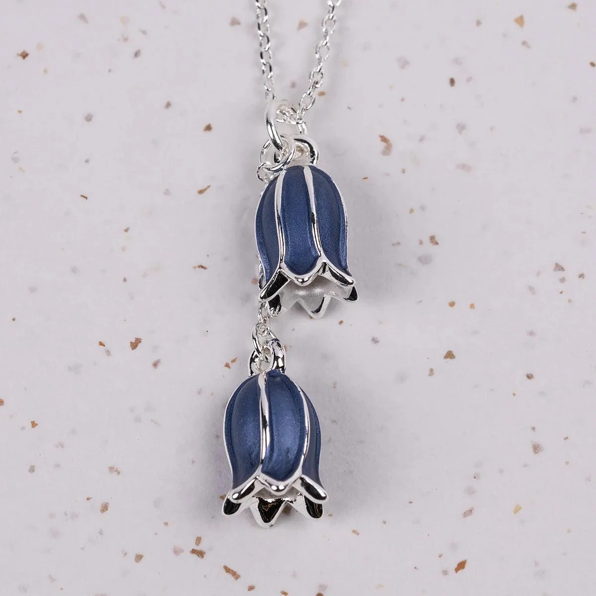 Hartfield Handcrafted Bluebell Necklace in Silver