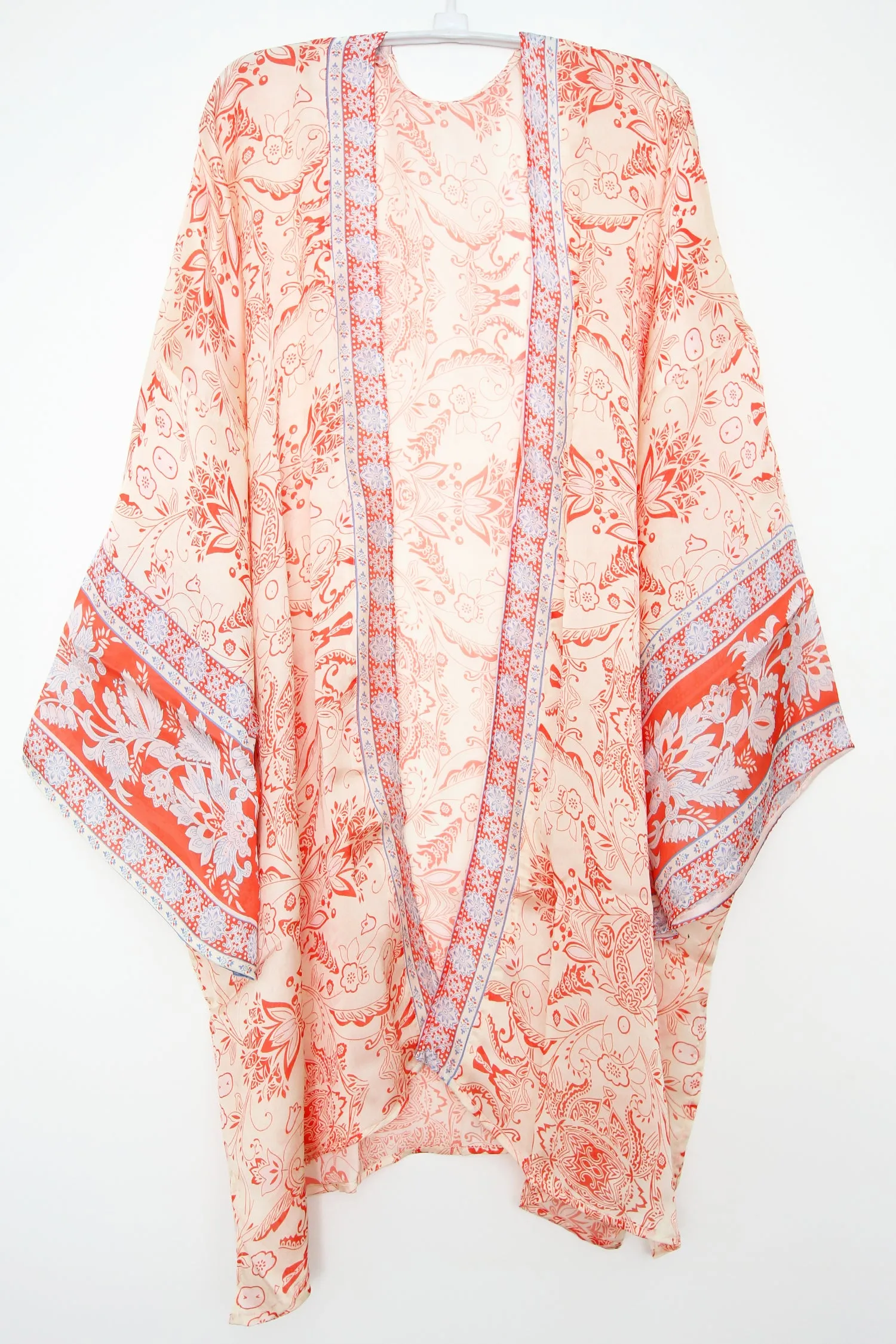 Kimono Robe Satin Traditional Orange
