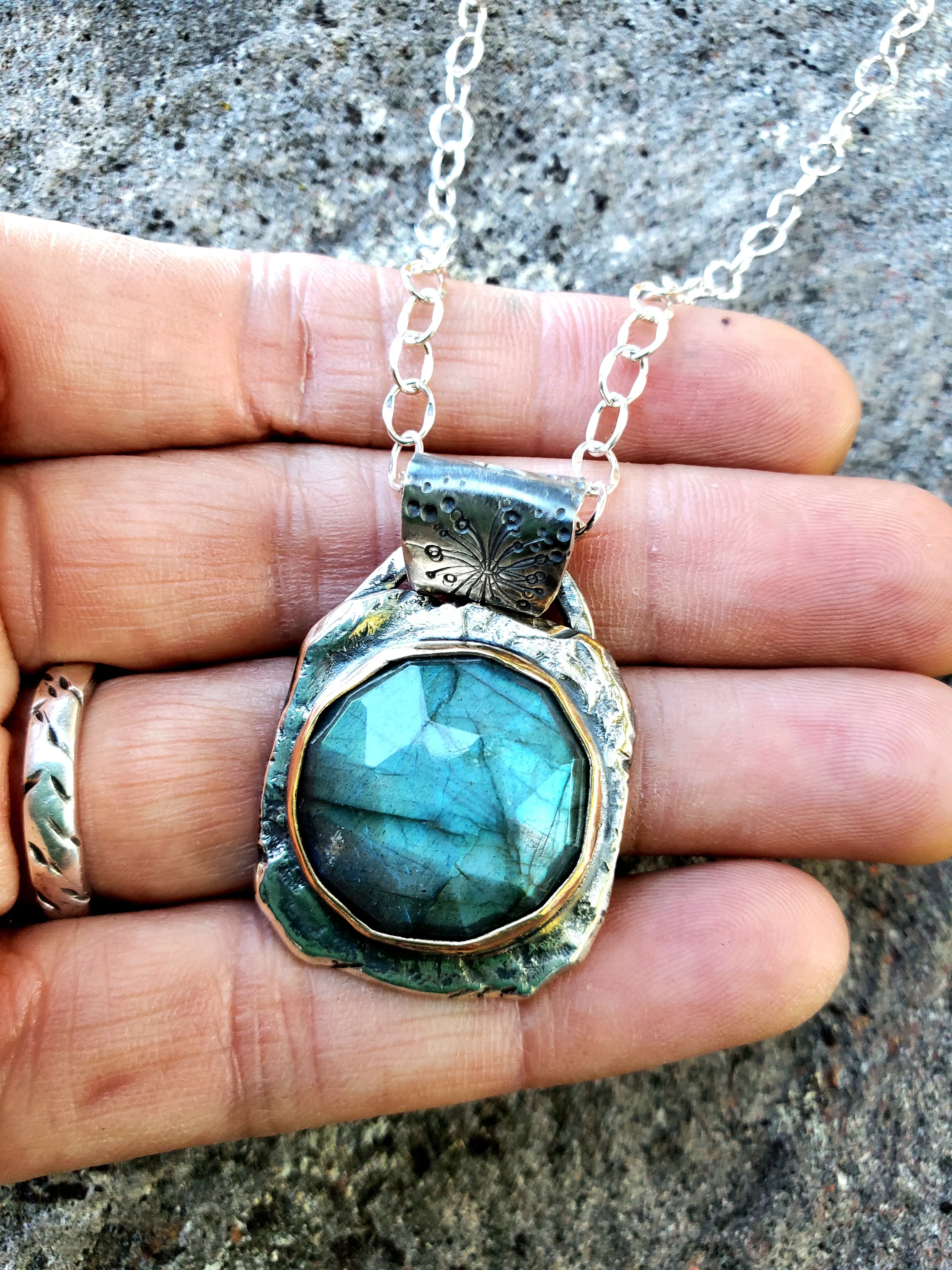 Labradorite Wildflower Necklace