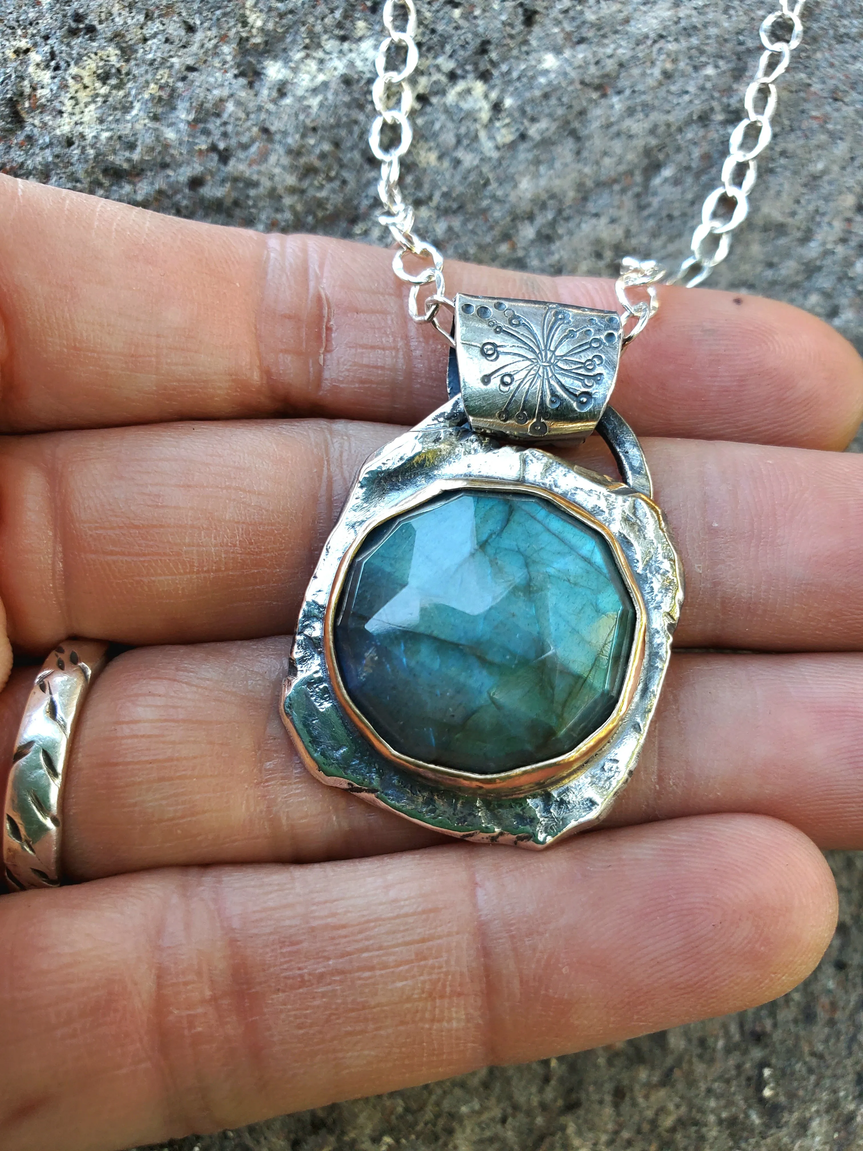 Labradorite Wildflower Necklace