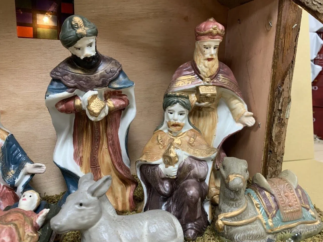 Light Up Nativity Scene with Porcelain Figurines - 98077