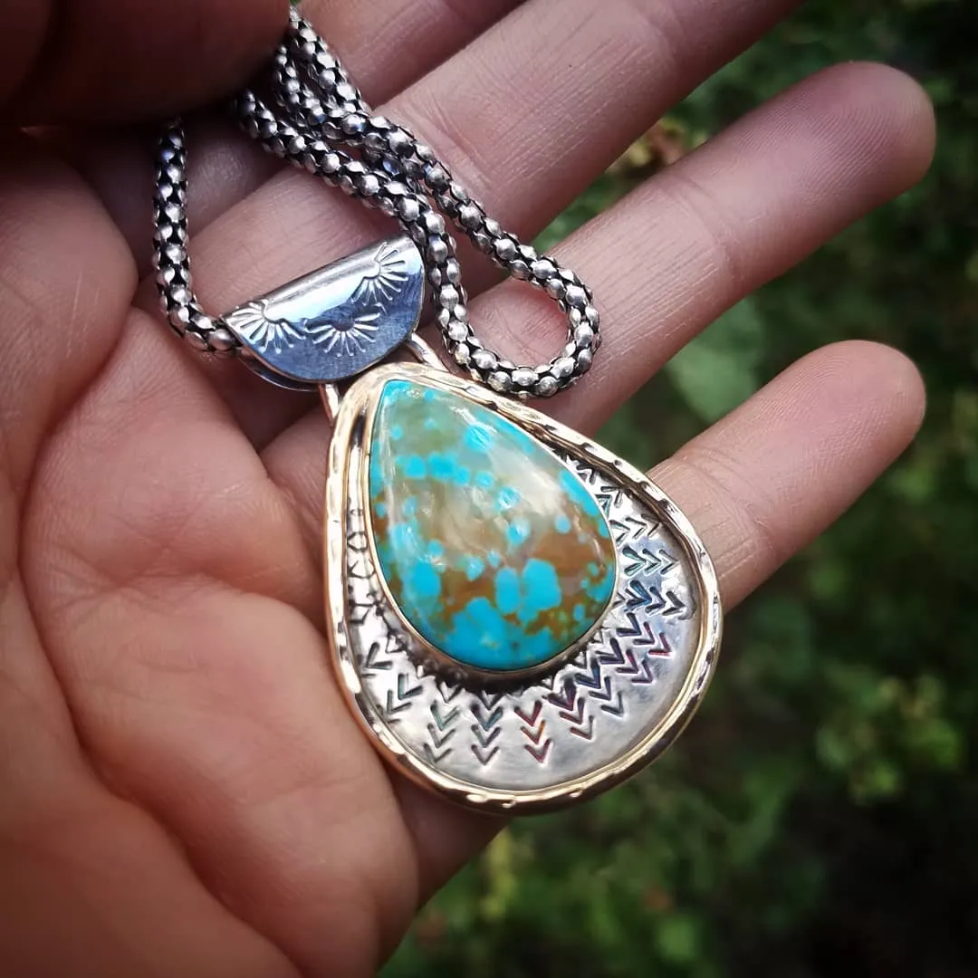 Number 8 Mine Turquoise Native American Pendant
