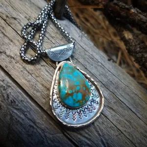 Number 8 Mine Turquoise Native American Pendant